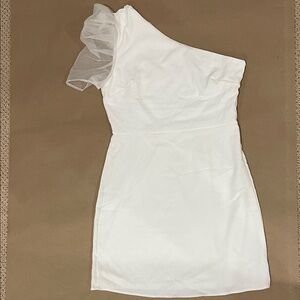 TCEC White One-Shoulder Dress
